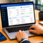 Person using ERP business dashboard software