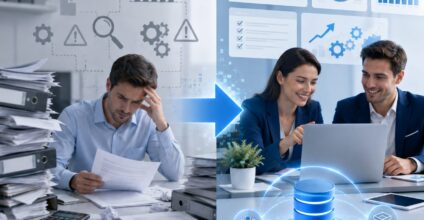Paper-based document chaos replaced by a connected digital content management system.